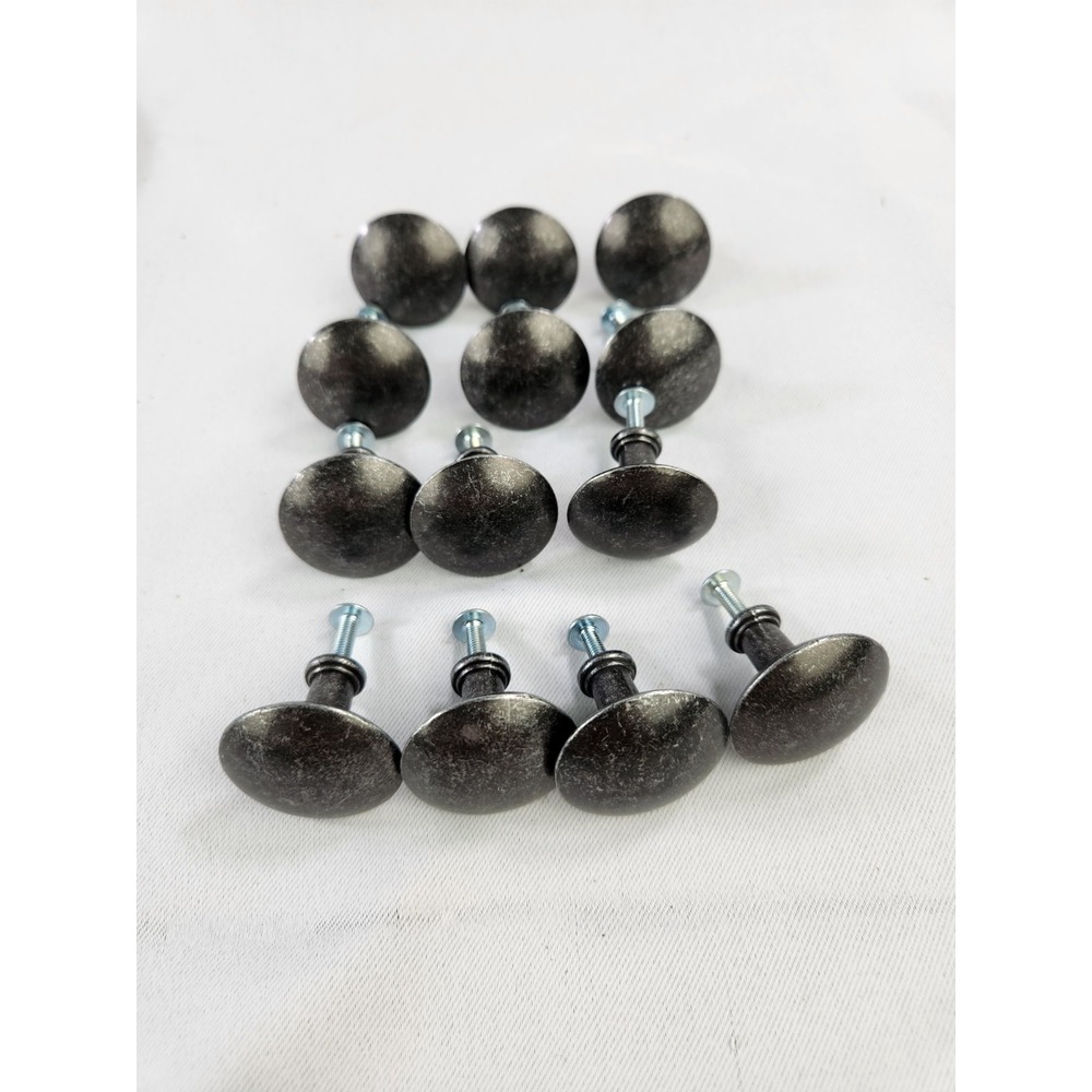 13 IKEA HEMNES ? Drawer Knobs Pull Handles with screws Large HEAVY Blk Silver